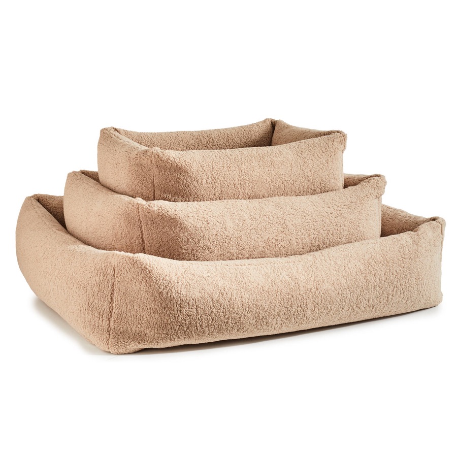 Teddy bolsterseng i bouclé